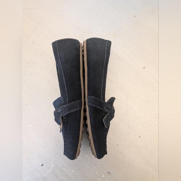 Lands End Navy Blue Suede Leather Slip On Loafer with Knot Accent Size 7 B US - Picture 11 of 15